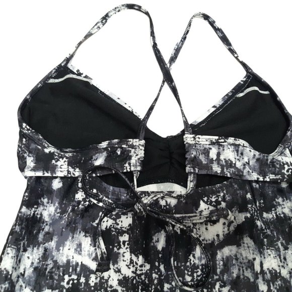 Athleta Swim Dress Womens XXS Black Zumma Paint Splatter Adjustable - Picture 9 of 12